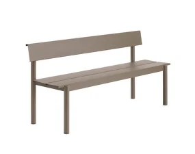 Lavice Linear Steel Bench s opěrkou 170 cm, taupe