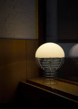 Stolní lampa Wire 30, chrome/white