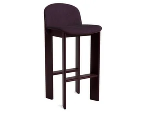 Barová židle Chisel 35 H75, dark bordeaux lacquered beech / Turf burgundy