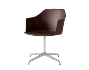 Kancelářská židle Rely HW38 s područkami, polished aluminium / burnt umber