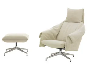 Křeslo Bascule Highback s otomanem, Iroko 2 / cream