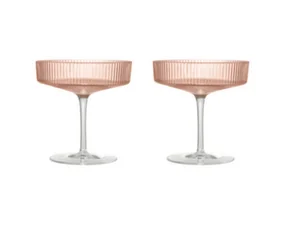 Skleničky Ripple Champagne Saucer set 2ks, blush