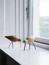Dřevěný ptáček Shorebird, střední, walnut/brass