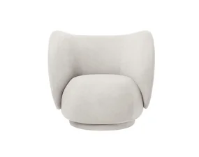Lounge chair Rico bouclé, off-white