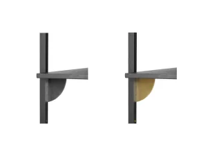 Police Sector Shelf S/S, dark stained ash/black brass