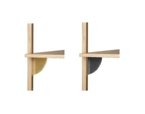 Police Sector Shelf S/L, natural oak/brass