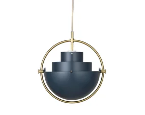Závěsná lampa Multi-Lite Small, midnight blue/brass