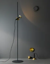 Stojací lampa Blend, jet black/brass