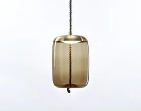 Závěsné svítidlo Knot Small Cilindro PC1034, smoke brown / brass