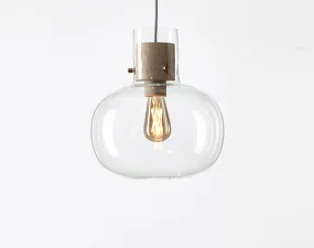 Závěsné svítidlo Awa Medium PC1129, clear / waxed oak