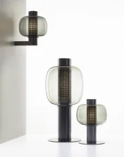 Nástěnná lampa Bonbori Wall Down PC1280, smoke brown / copper metallic