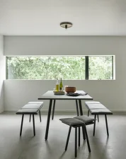 Lavice s podsedákem Georg, light grey / black oak