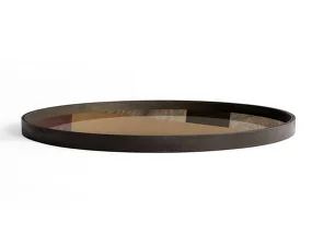Tác Angle Glass Tray Round XL, bronze
