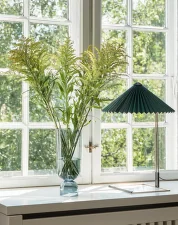 Stolní lampa Matin 380, polished brass / green