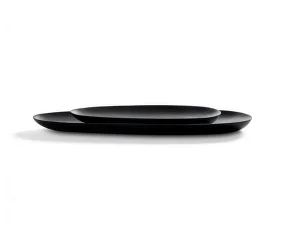 Dřevěné tácy Thin Oval Boards, mahogany black