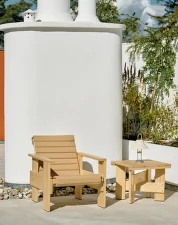 Polstrování Crate Quilted Lounge Chair, beige