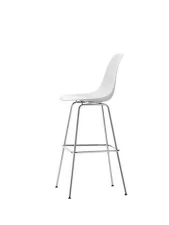 Barová židle Eames Plastic High, cotton white/chrome