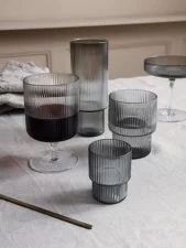 Sklenice na panáky Ripple set 4ks, smoked grey