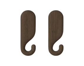 Nástěnný věšák Nob 8.5 cm 2ks, dark oiled oak