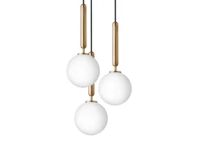 Závěsné svítidlo Miira 3, brass/opal