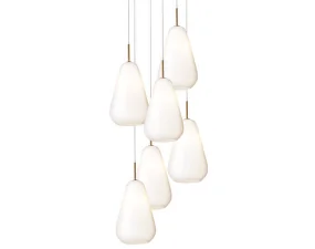 Závěsné svítidlo Anoli 6, nordic gold/opal