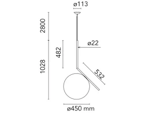 Závěsné svítidlo IC S3, brass