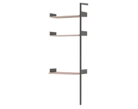 Policová sestava Rombe IF5 s pracovní deskou, anthracite/lacquered walnut