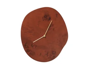 Hodiny Melt, dark stained burl