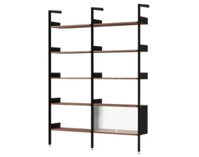 Policová sestava Rombe Konfigurace C, anthracite/lacquered walnut
