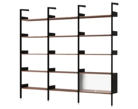 Policová sestava Rombe Konfigurace H, anthracite/lacquered walnut