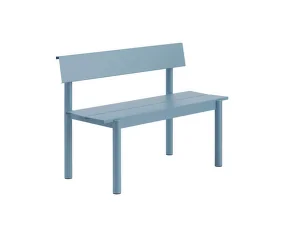 Lavice Linear Steel Bench s opěrkou 110 cm, pale blue