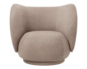 Lounge chair Rico, Bouclé sand