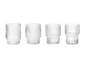 Sklenice Ripple set 4ks, clear