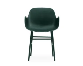 Židle Form s područkami, green/steel