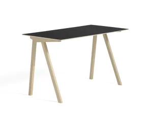 Stůl Copenhague CPH 90, water-based lacquered oak/black linoleum