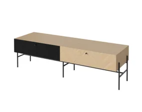 Komoda Luxe Hifi fabric doors, white oiled oak