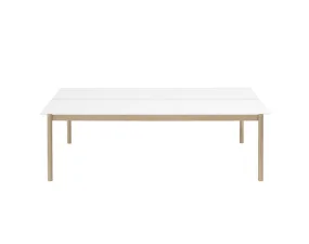 Kancelářský stůl Linear System Table, White Laminate/White ABS/Oak