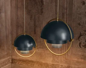 Závěsná lampa Multi-Lite, midnight blue/brass