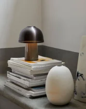 Přenosná lampa Raku SH8, Beige Grey & Bronzed
