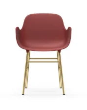 Židle Form s područkami, red/brass