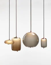 Závěsné svítidlo Knot Small Cilindro PC1034, smoke brown / brass
