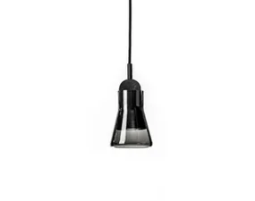 Závěsné svítidlo Shadows PC897, smoke grey / black stained oak