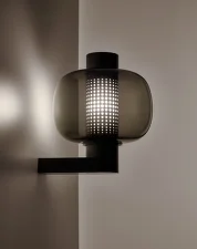 Nástěnná lampa Bonbori Wall Up PC1251, smoke grey / black matte