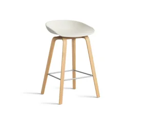 Barová stolička AAS 32 Low Lacquered Oak Veneer, melange cream