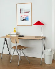Stolní lampa Matin 380, polished brass / bright red
