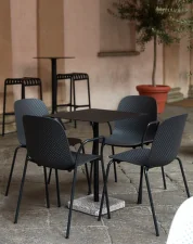 Stůl Terrazzo 60x60, grey terrazzo / anthracite