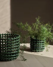 Organizér Ceramic Basket Large, emerald green