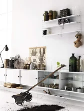 Skříňka Display Cabinet with Sliding Doors, white