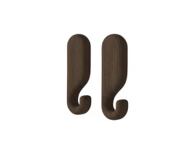 Nástěnný věšák Nob 8.5 cm 2ks, dark oiled oak