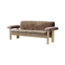 Pohovka Brasilia, Sheepskin sahara/natural oak